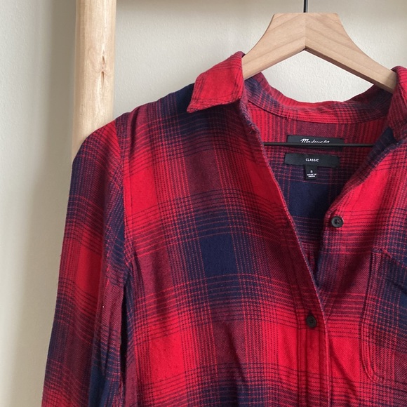 Madewell Classic Ex-Boyfriend Shirt Wilder Plaid Sz Small - Picture 3 of 6